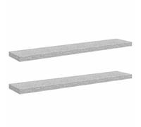 vidaXL Scaffali a Parete 2 pz Grigio Cemento 120x23,5x3,8 cm in MDF