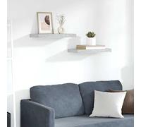 vidaXL Scaffali a Parete 2 pz Grigio Cemento 50x23x3,8 cm in MDF
