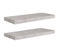 vidaXL Scaffali a Parete 2 pz Grigio Cemento 60x23,5x3,8 cm in MDF