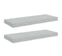vidaXL Scaffali a Parete 2 pz Grigio Cemento 60x23,5x3,8 cm in MDF
