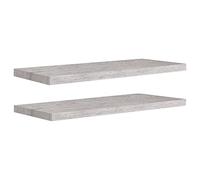 vidaXL Scaffali a Parete 2 pz Grigio Cemento 80x23,5x3,8 cm in MDF