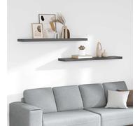 vidaXL Scaffali a Parete 2 pz Grigio Lucido 120x23,5x3,8 cm in MDF