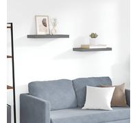 vidaXL Scaffali a Parete 2 pz Grigio Lucido 50x23,5x3,8 cm in MDF