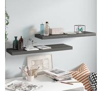 vidaXL Scaffali a Parete 2 pz Grigio Lucido 80x23,5x3,8 cm in MDF