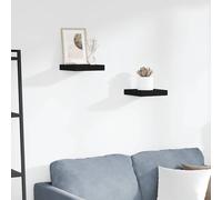 vidaXL Scaffali a Parete 2 pz Neri 23x23,5x3,8 cm in MDF