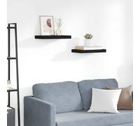 vidaXL Scaffali a Parete 2 pz Neri 40x23,5x3,8 cm in MDF