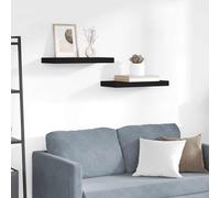 vidaXL Scaffali a Parete 2 pz Neri 50x23,5x3,8 cm in MDF