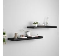 vidaXL Scaffali a Parete 2 pz Neri 80x23,5x3,8 cm in MDF