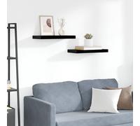 vidaXL Scaffali a parete 2 pz Nero lucido 50x23x3,8 cm in MDF