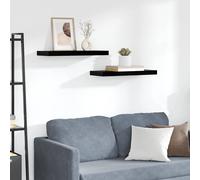 vidaXL Scaffali a Parete 2 pz Nero Lucido 60x23,5x3,8 cm in MDF