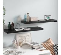 vidaXL Scaffali a Parete 2 pz Nero Lucido 80x23,5x3,8 cm in MDF