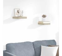 vidaXL Scaffali a Parete 2 pz Rovere 23x23,5x3,8 cm in MDF