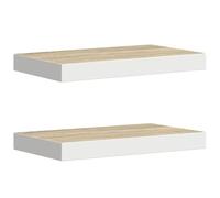 vidaXL Scaffali a Parete 2 pz Rovere e Bianco 50x23x3,8 cm in MDF