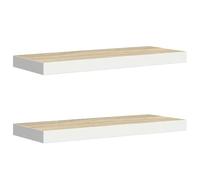 vidaXL Scaffali a parete 2 pz Rovere e Bianco 60x23,5x3,8 cm MDF