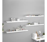 vidaXL Scaffali a Parete 4 pz Bianchi 120x23,5x3,8 cm in MDF