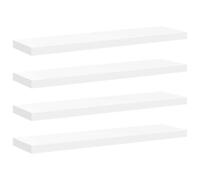 vidaXL Scaffali a Parete 4 pz Bianchi 90x23,5x3,8 cm in MDF