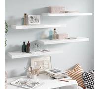 vidaXL Scaffali a Parete 4 pz Bianco Lucido 80x23,5x3,8 cm in MDF