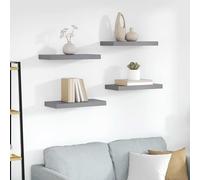 vidaXL Scaffali a Parete 4 pz Grigi 50x23,5x3,8 cm in MDF