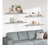 vidaXL Scaffali a Parete 4 pz Grigio Cemento 120x23,5x3,8 cm in MDF