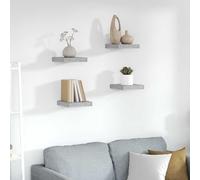 vidaXL Scaffali a Parete 4 pz Grigio Cemento 23x23,5x3,8 cm in MDF