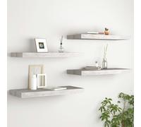 vidaXL Scaffali a Parete 4 pz Grigio Cemento 60x23,5x3,8 cm in MDF