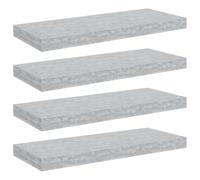 vidaXL Scaffali a Parete 4 pz Grigio Cemento 60x23,5x3,8 cm in MDF