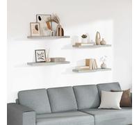 vidaXL Scaffali a Parete 4 pz Grigio Cemento 80x23,5x3,8 cm in MDF