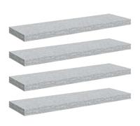 vidaXL Scaffali a Parete 4 pz Grigio Cemento 80x23,5x3,8 cm in MDF