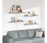 vidaXL Scaffali a Parete 4 pz Grigio Cemento 90x23,5x3,8 cm in MDF