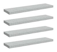 vidaXL Scaffali a parete 4 pz Grigio Cemento 90x23,5x3,8 cm MDF