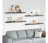 vidaXL Scaffali a Parete 4 pz Grigio Lucido 120x23,5x3,8 cm in MDF