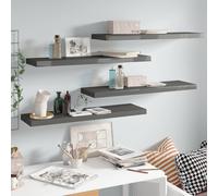 vidaXL Scaffali a Parete 4 pz Grigio Lucido 90x23,5x3,8 cm in MDF