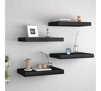 vidaXL Scaffali a Parete 4 pz Neri 40x23x3,8 cm in MDF