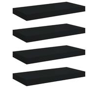 vidaXL Scaffali a Parete 4 pz Neri 50x23x3,8 cm in MDF