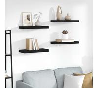 vidaXL Scaffali a Parete 4 pz Neri 50x23x3,8 cm in MDF