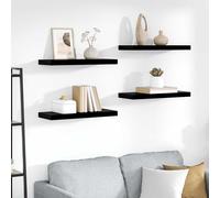 vidaXL Scaffali a Parete 4 pz Nero Lucido 60x23,5x3,8 cm in MDF