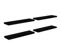 vidaXL Scaffali a Parete 4 pz Nero Lucido 90x23,5x3,8 cm in MDF