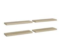 vidaXL Scaffali a Parete 4 pz Rovere 80x23,5x3,8 cm in MDF