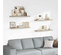 vidaXL Scaffali a Parete 4 pz Rovere 90x23,5x3,8 cm in MDF