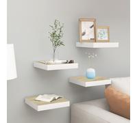 vidaXL Scaffali a Parete 4 pz Rovere e Bianco 23x23,5x3,8 cm in MDF
