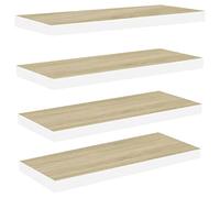 vidaXL Scaffali a Parete 4 pz Rovere e Bianco 60x23,5x3,8 cm in MDF