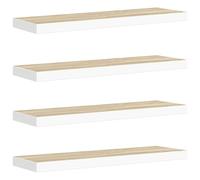 vidaXL Scaffali a Parete 4 pz Rovere e Bianco 90x23,5x3,8 cm in MDF