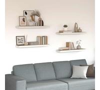 vidaXL Scaffali a Parete 4 pz Rovere e Bianco 90x23,5x3,8 cm in MDF