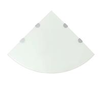 vidaXL Scaffali Angolari 2 pz Supporti Cromati e Vetro Bianco 45x45 cm