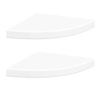 vidaXL Scaffali Angolari a Parete 2 pz Bianchi 35x35x3,8 cm in MDF