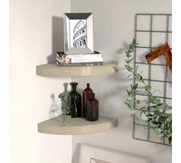 vidaXL Scaffali Angolari a Parete 2 pz Rovere 25x25x3,8 cm in MDF