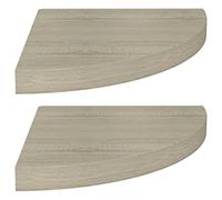 vidaXL Scaffali Angolari a Parete 2 pz Rovere 35x35x3,8 cm in MDF