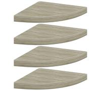 vidaXL Scaffali Angolari a Parete 4 pz Rovere 35x35x3,8 cm in MDF