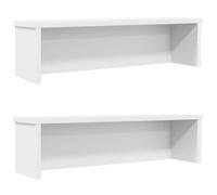 vidaXL Scaffali da Cucina Impilabili 2 pz Bianchi 50x15x16 cm, scaffale da Cucina, organizzatore di gabinetto, scaffale da bancone da Cucina