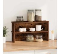 vidaXL Scaffali da Cucina Impilabili 2 pz Rovere Fumo 60x15x16 cm